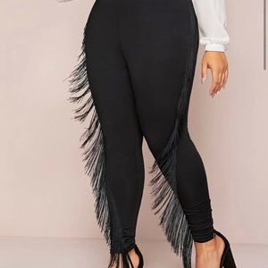Plus fringe leggings